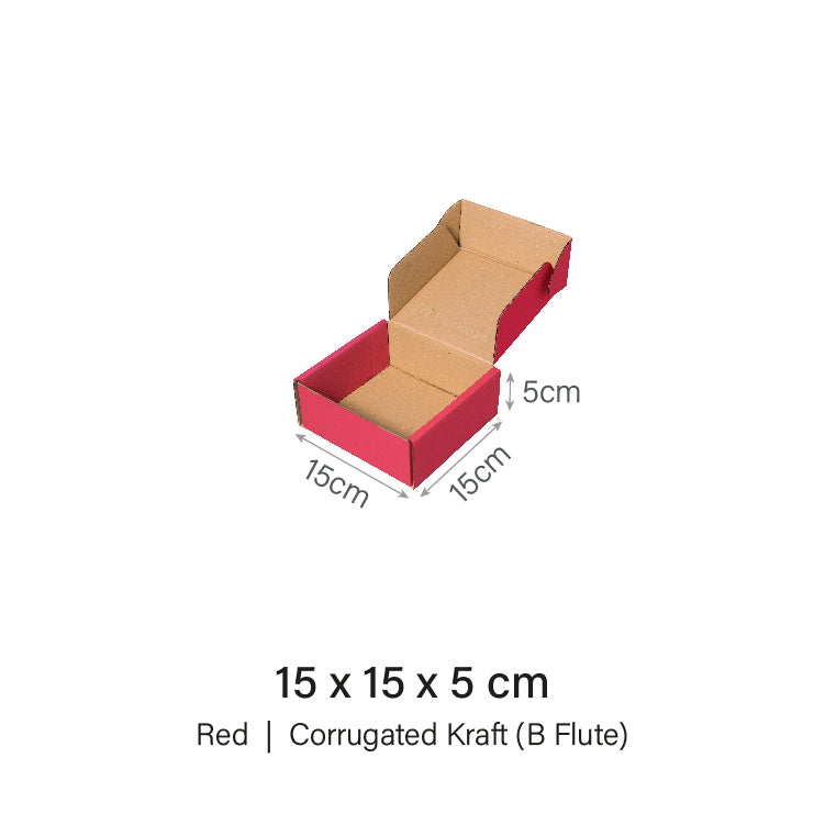 15 x 15 x 5cm Red Mailing Box