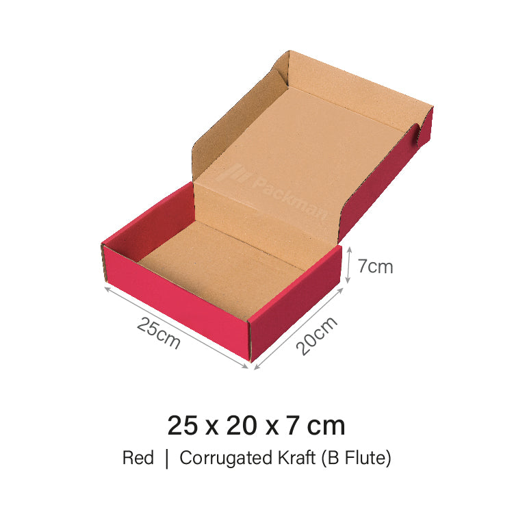 25 x 20 x 7cm Red Mailing Box