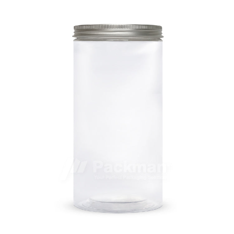 10 x 20cm Silver Plastic Jar (6pcs)