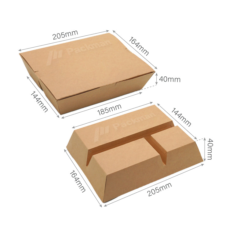 3-Compartment Kraft Bento Box