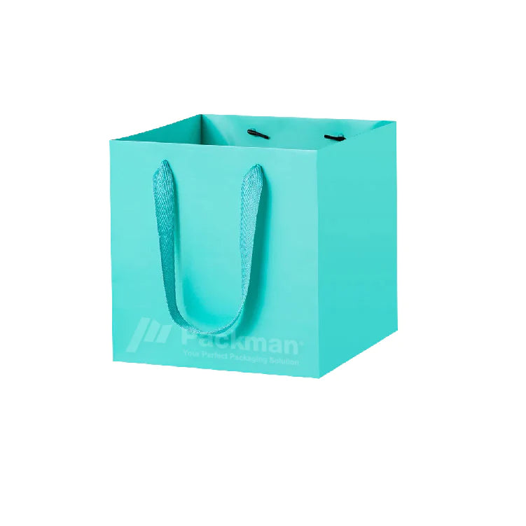 35 x 35 x 35cm Square Turquoise Paper Bag (10pcs)