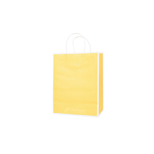 25 x 12 x 32cm Yellow with White Border Paper Bag (10pcs)