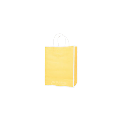 15 x 8 x 21cm Yellow with White Border Paper Bag (10pcs)