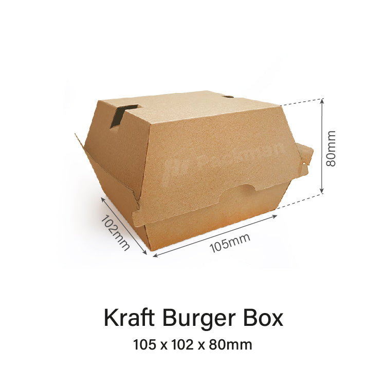 105 x 102 x 80mm Kraft Burger Box