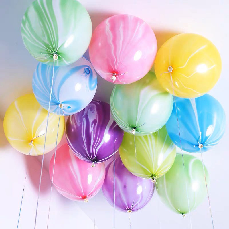Random Mix Colour Marble Balloon (10pcs)