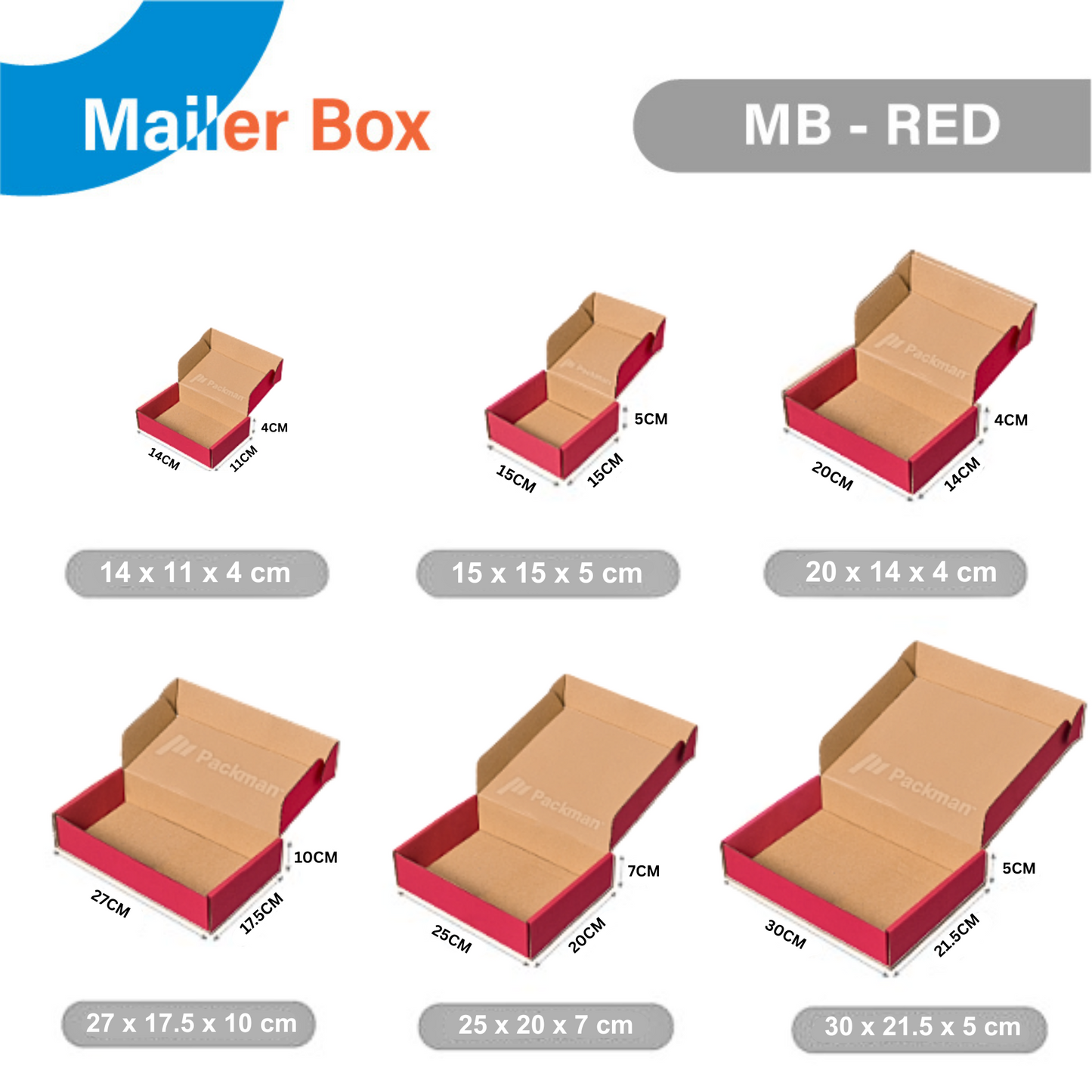30 x 20.5 x 5cm Red Mailing Box