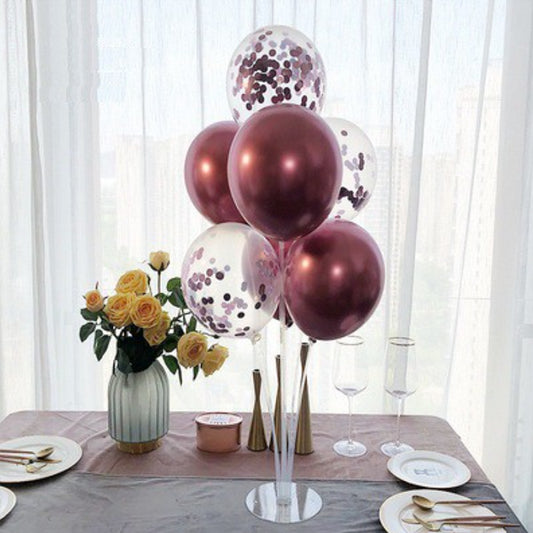 Confetti Metallic Rose Gold Balloon with Table Stand Set