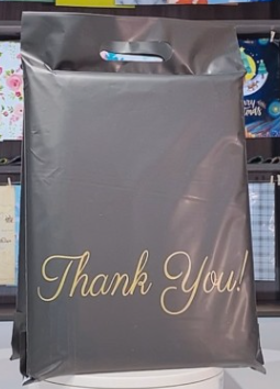 26 x 38cm Black Thank you Polymailer with Handle