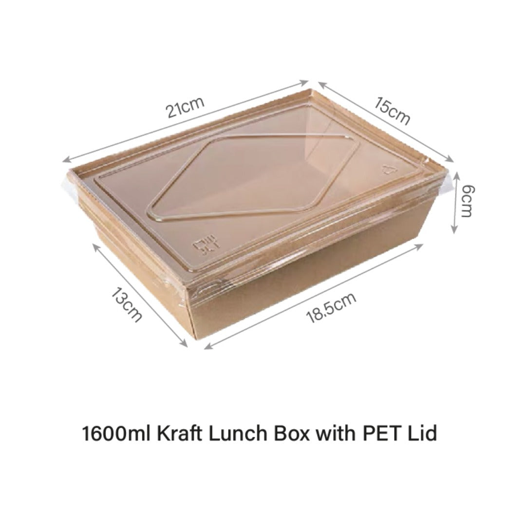 Window Kraft Lunch Box with PET Lid