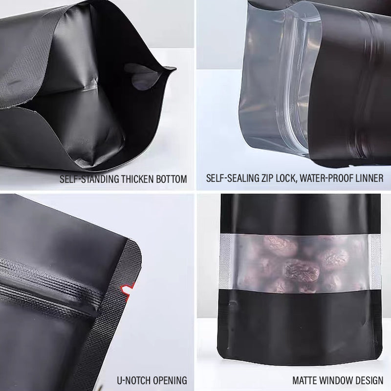 12 x 20cm Black Chrome Standing Pouch (100pcs)