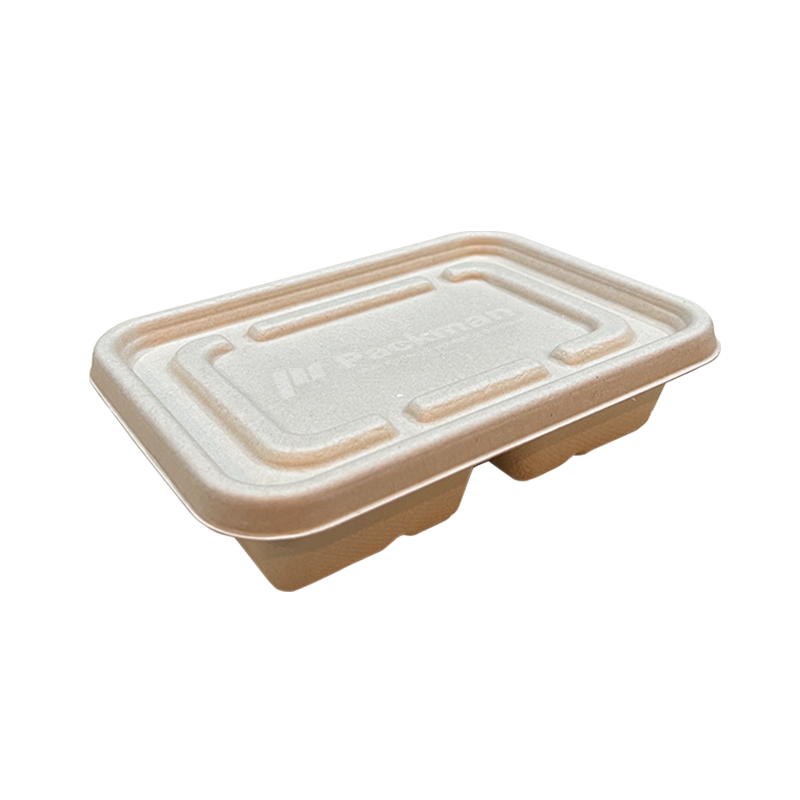 750ml Sugarcane 2-Compartment Lunch Box