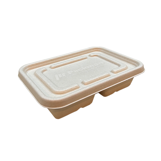 750ml Sugarcane 2-Compartment Lunch Box