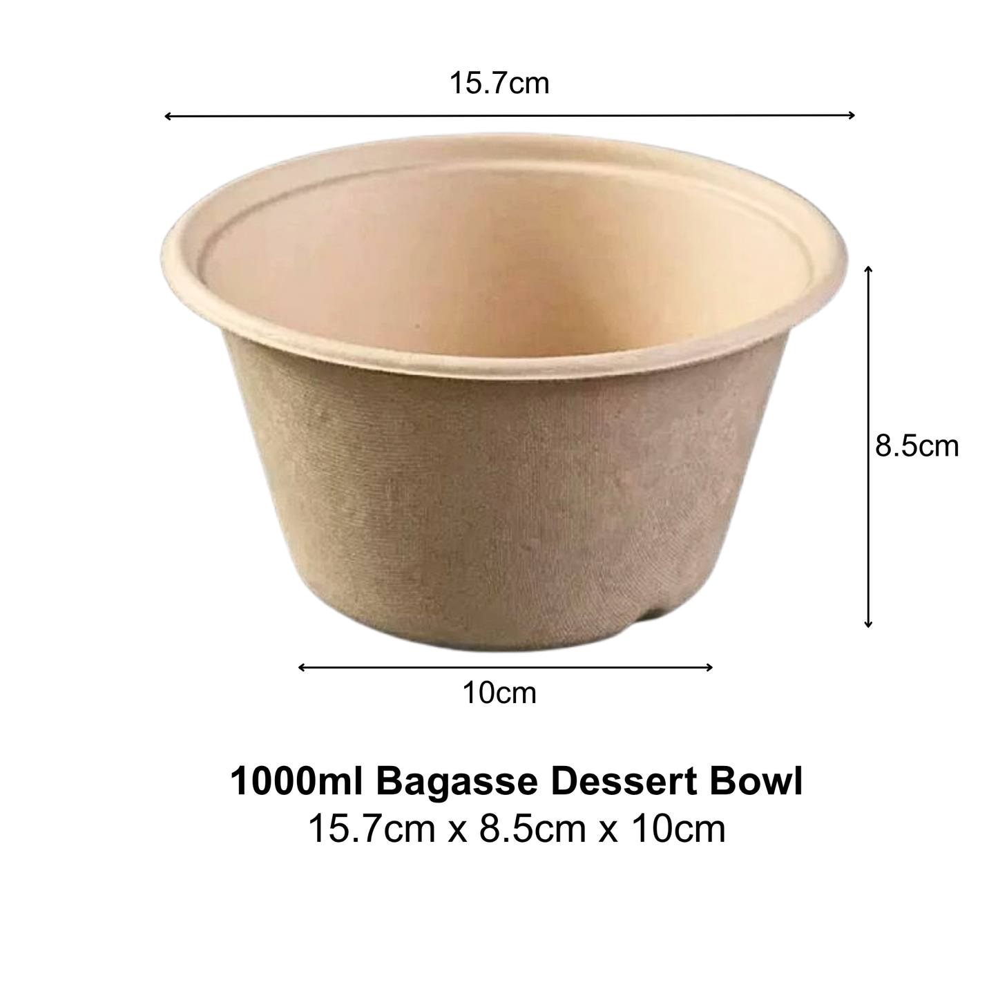 Bagasse Dessert Bowl 1000ml (50PCS/PACK)