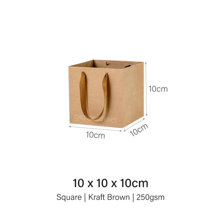 10x10x10cm Extra Thick Kraft Square Paper Bag