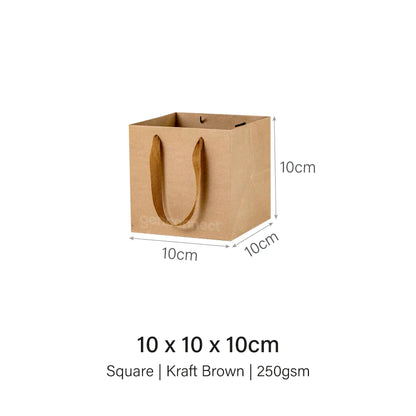 10x10x10cm Extra Thick Kraft Square Paper Bag