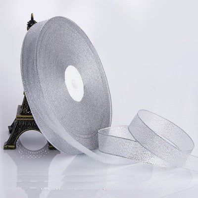 Glitter Silver Satin Ribbon