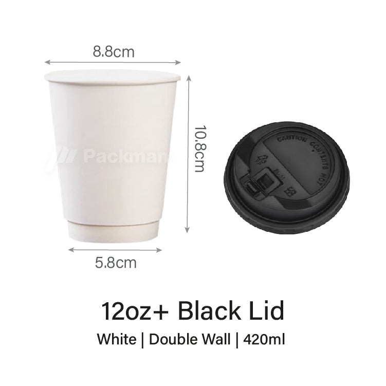 12oz White Single / Double Wall Paper Cup