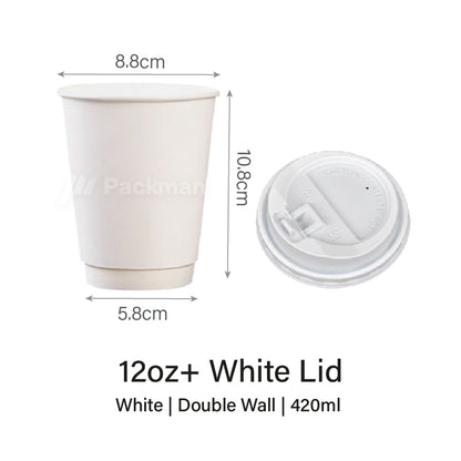 12oz White Single / Double Wall Paper Cup
