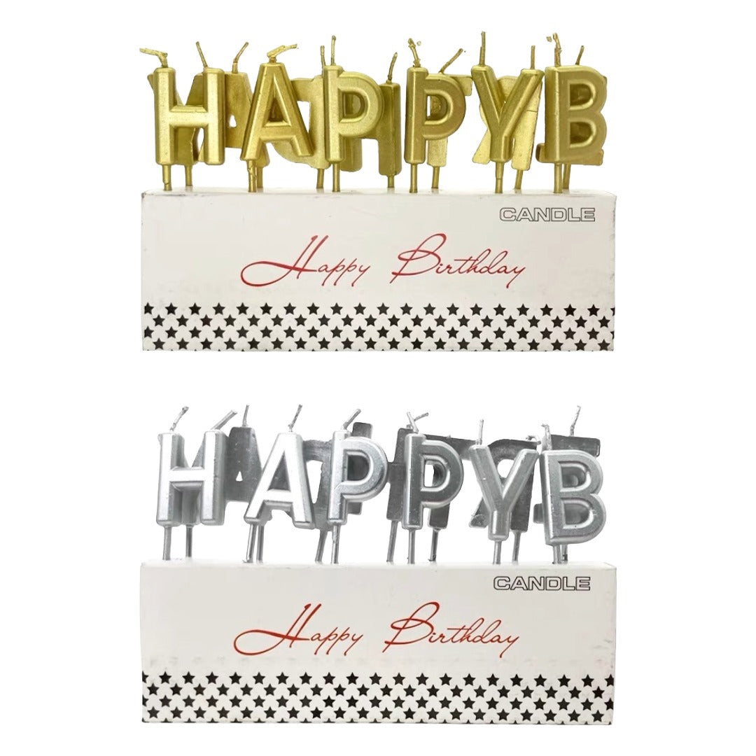 13 Letters Gold / Silver HBD Candles