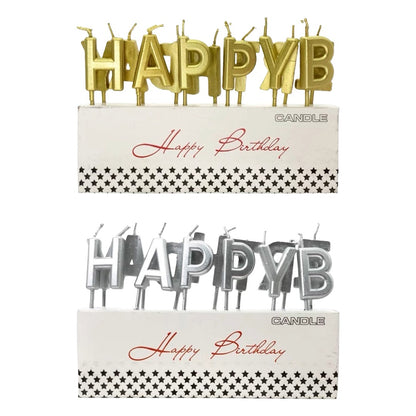 13 Letters Gold / Silver HBD Candles