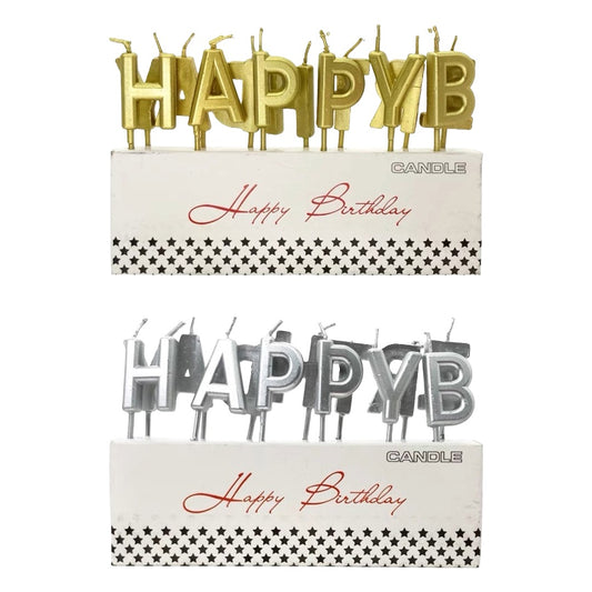 13 Letters Gold / Silver HBD Candles