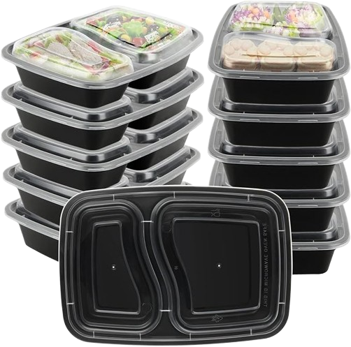 2/3/4 Compartment Plastic Bento Box With Lids