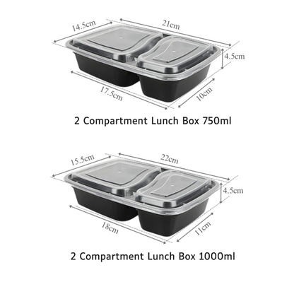 2/3/4 Compartment Plastic Bento Box With Lids