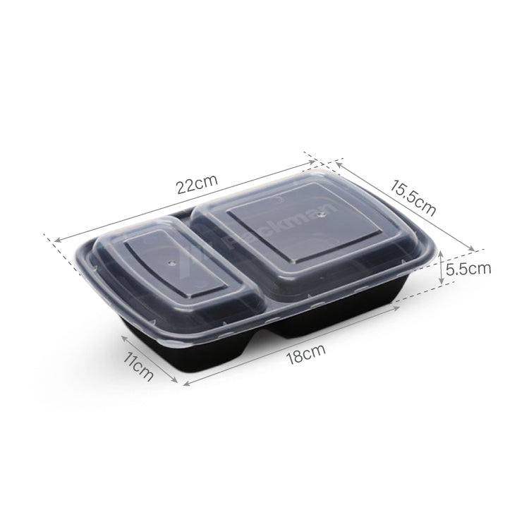 2-Compartment Plastic Lunch Box