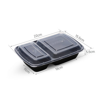2-Compartment Plastic Lunch Box