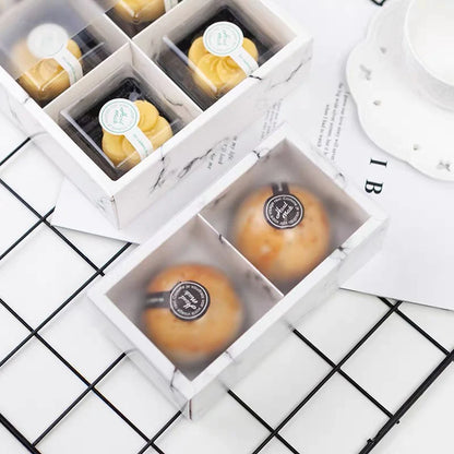 2-Slot Marble Mooncake Kraft Cavity Box (10pcs)