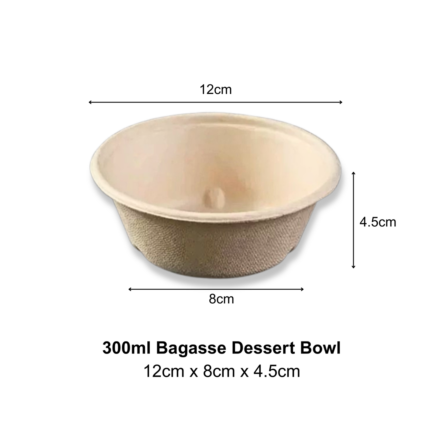 Bagasse Dessert Bowl 300ml (50PCS/PACK)