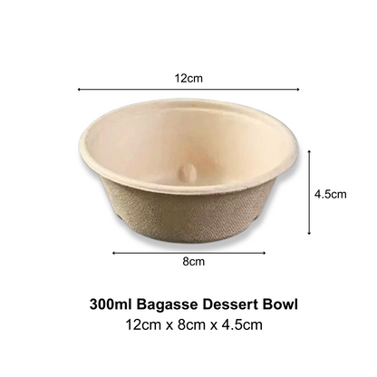 Bagasse Dessert Bowl 300ml (50PCS/PACK)