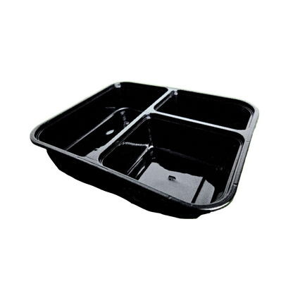 3 Compartment Plastic Bento Box with Lid - 1000ML