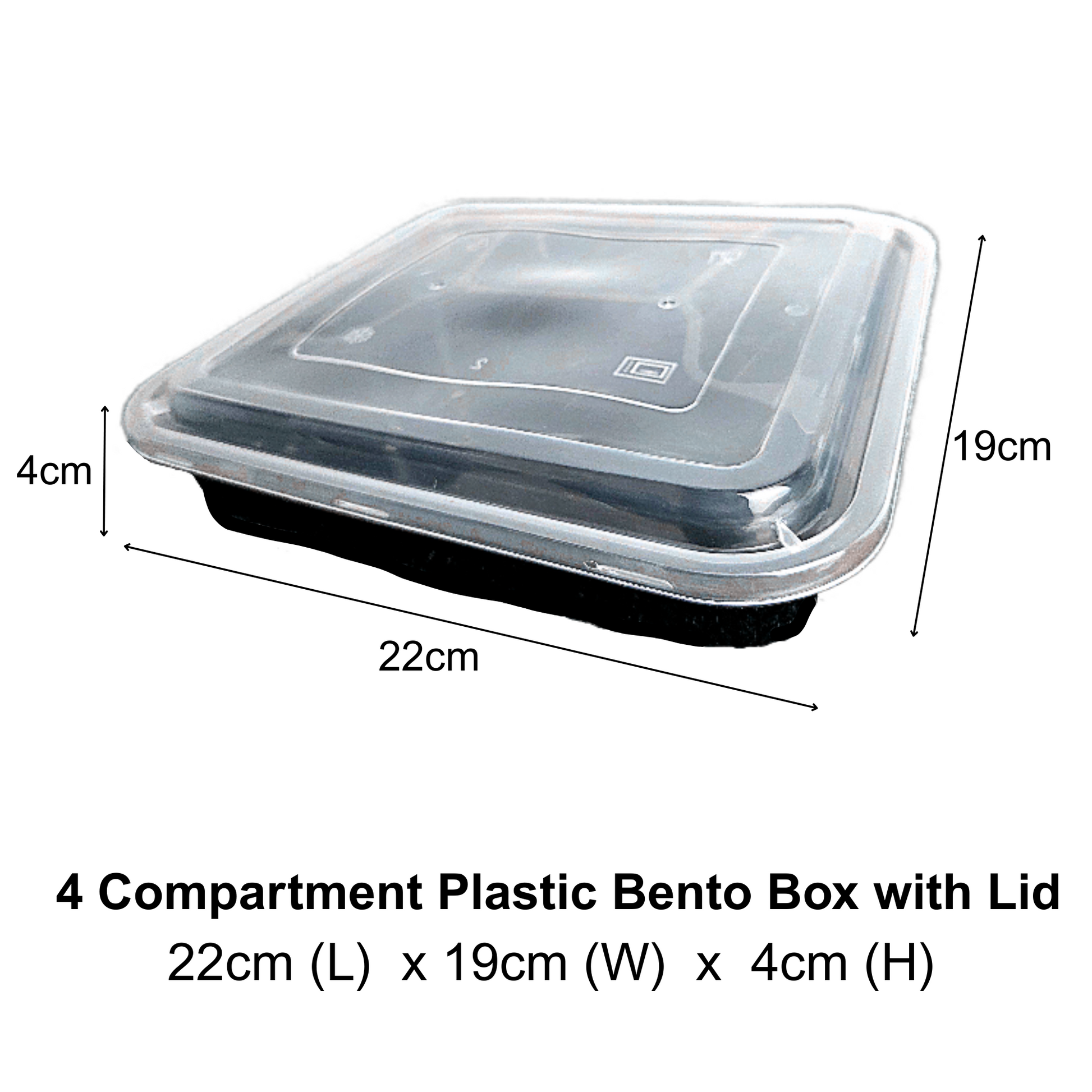 2/3/4 Compartment Plastic Bento Box With Lids 