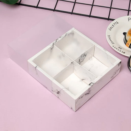4-Slot Marble Mooncake Kraft Cavity Box (10pcs)