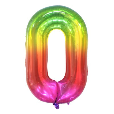 40-Inch Gummy Rainbow Number Foil Balloon
