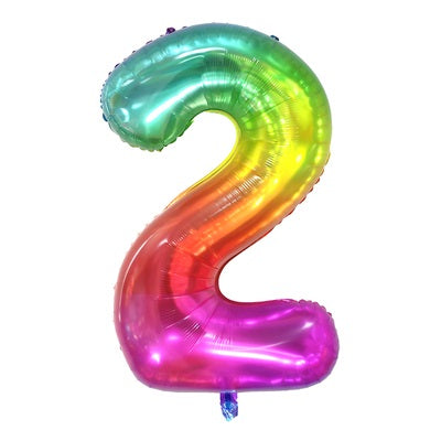 40-Inch Gummy Rainbow Number Foil Balloon