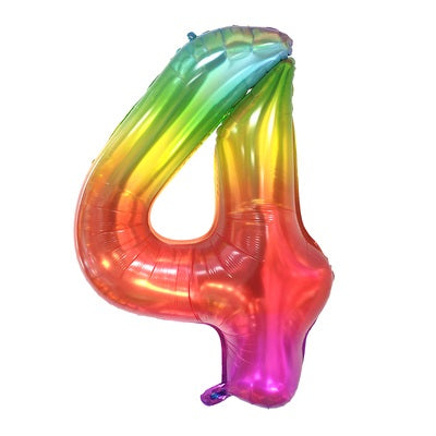 40-Inch Gummy Rainbow Number Foil Balloon