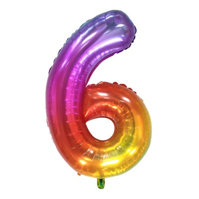 40-Inch Gummy Rainbow Number Foil Balloon
