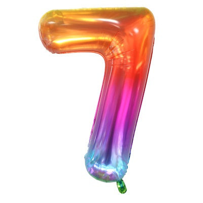 40-Inch Gummy Rainbow Number Foil Balloon