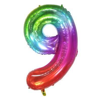 40-Inch Gummy Rainbow Number Foil Balloon