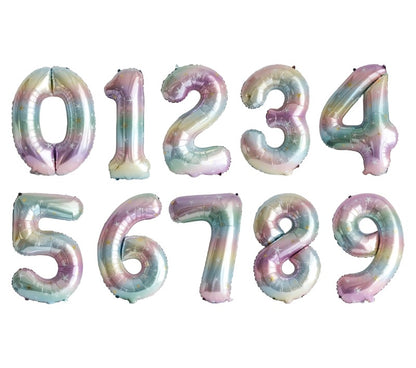 40-Inch Sparkle Star Number Foil Balloon