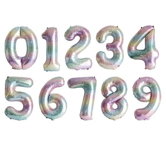 40-Inch Sparkle Star Number Foil Balloon