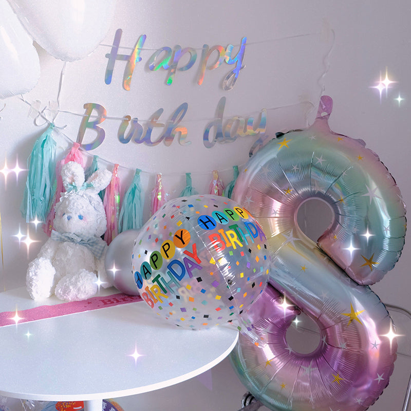 40-Inch Sparkle Star Number Foil Balloon