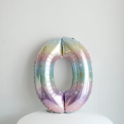 40-Inch Sparkle Star Number Foil Balloon