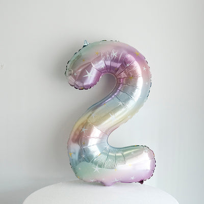 40-Inch Sparkle Star Number Foil Balloon