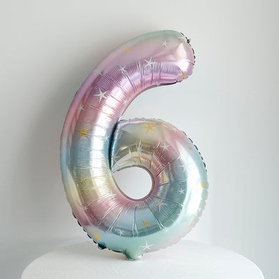 40-Inch Sparkle Star Number Foil Balloon