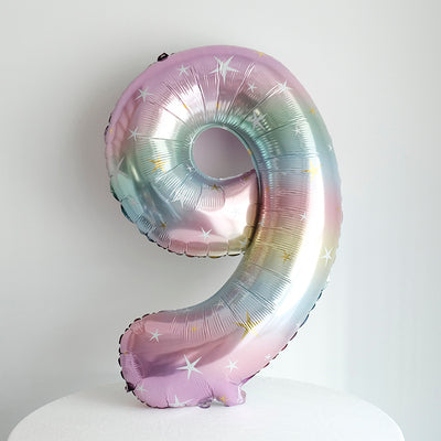 40-Inch Sparkle Star Number Foil Balloon