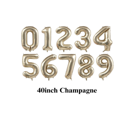 40 Inch Champagne Number Foil Balloon