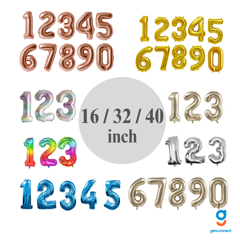 40 Inch Champagne Number Foil Balloon